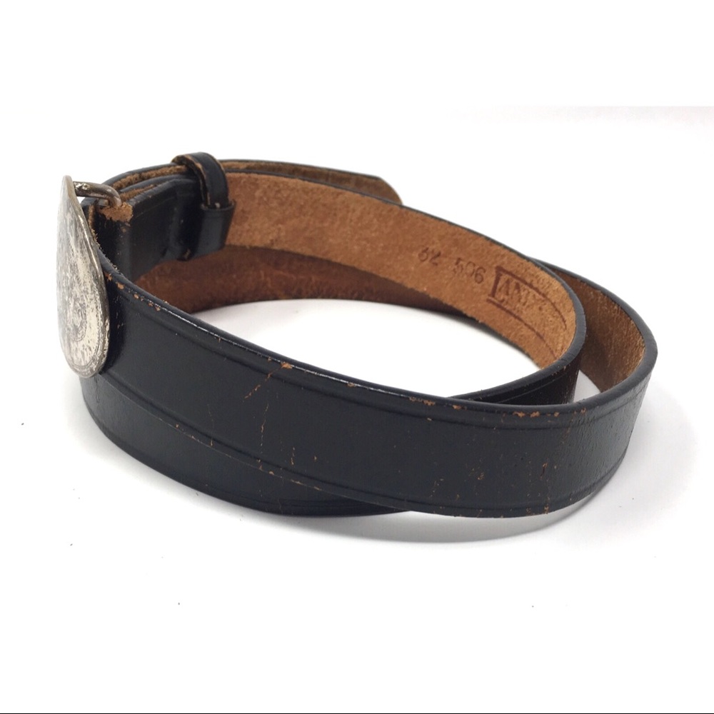 Vintage 90s Lands End Leather Belt - Picture 2 of 6